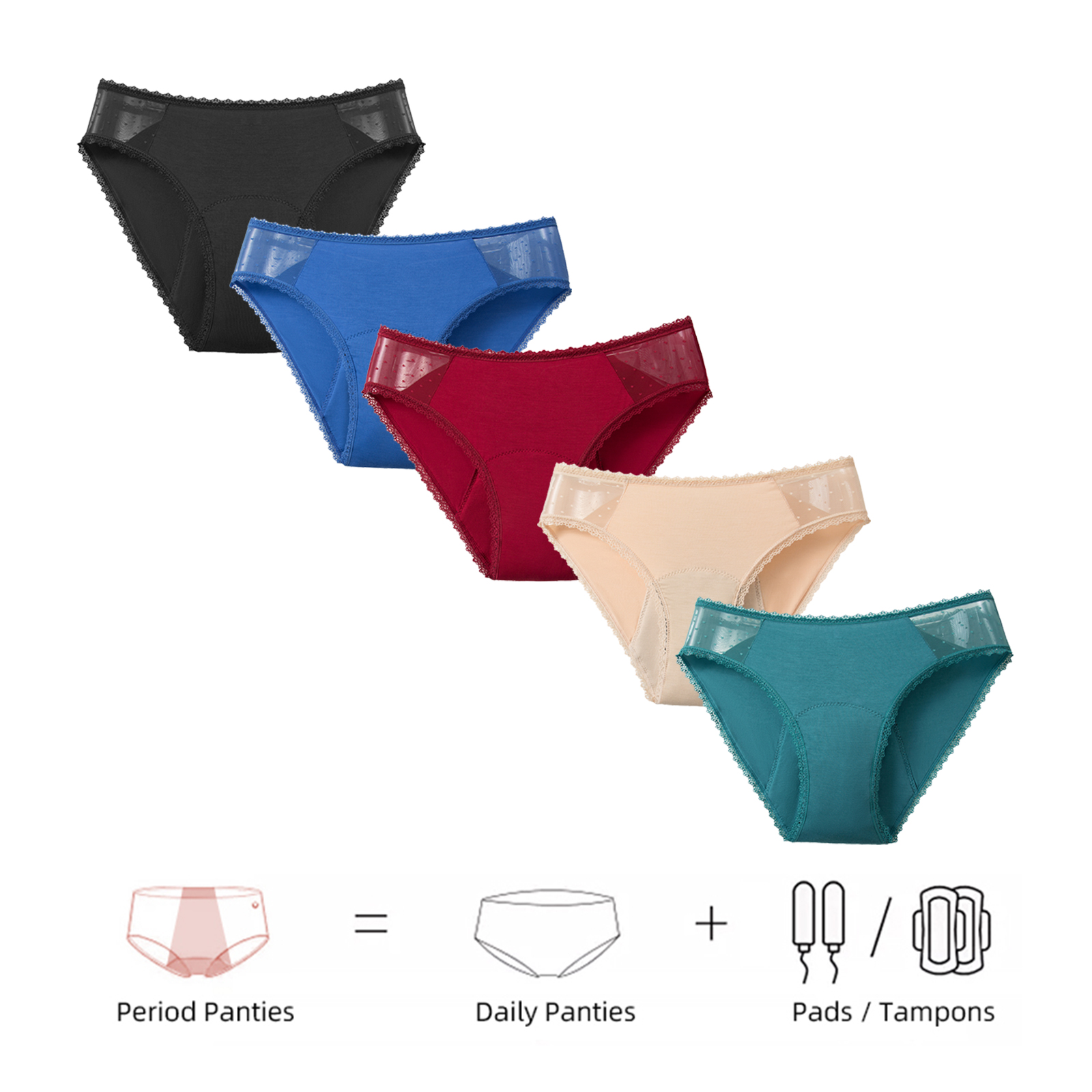 Bamboo Comfortable women's per - Period Panty Absorbent 评论和价格