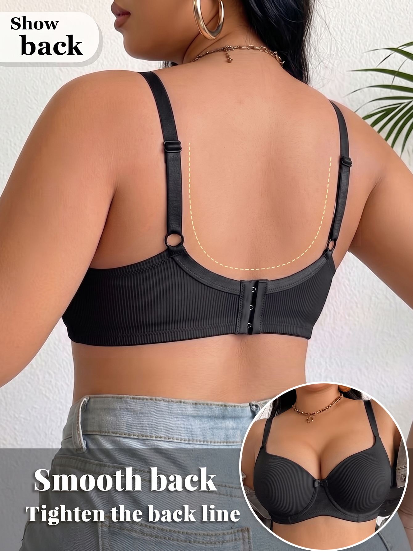 Plus Size Women Bra Thin Cup U - Push Up Bra Padded 评论和价格
