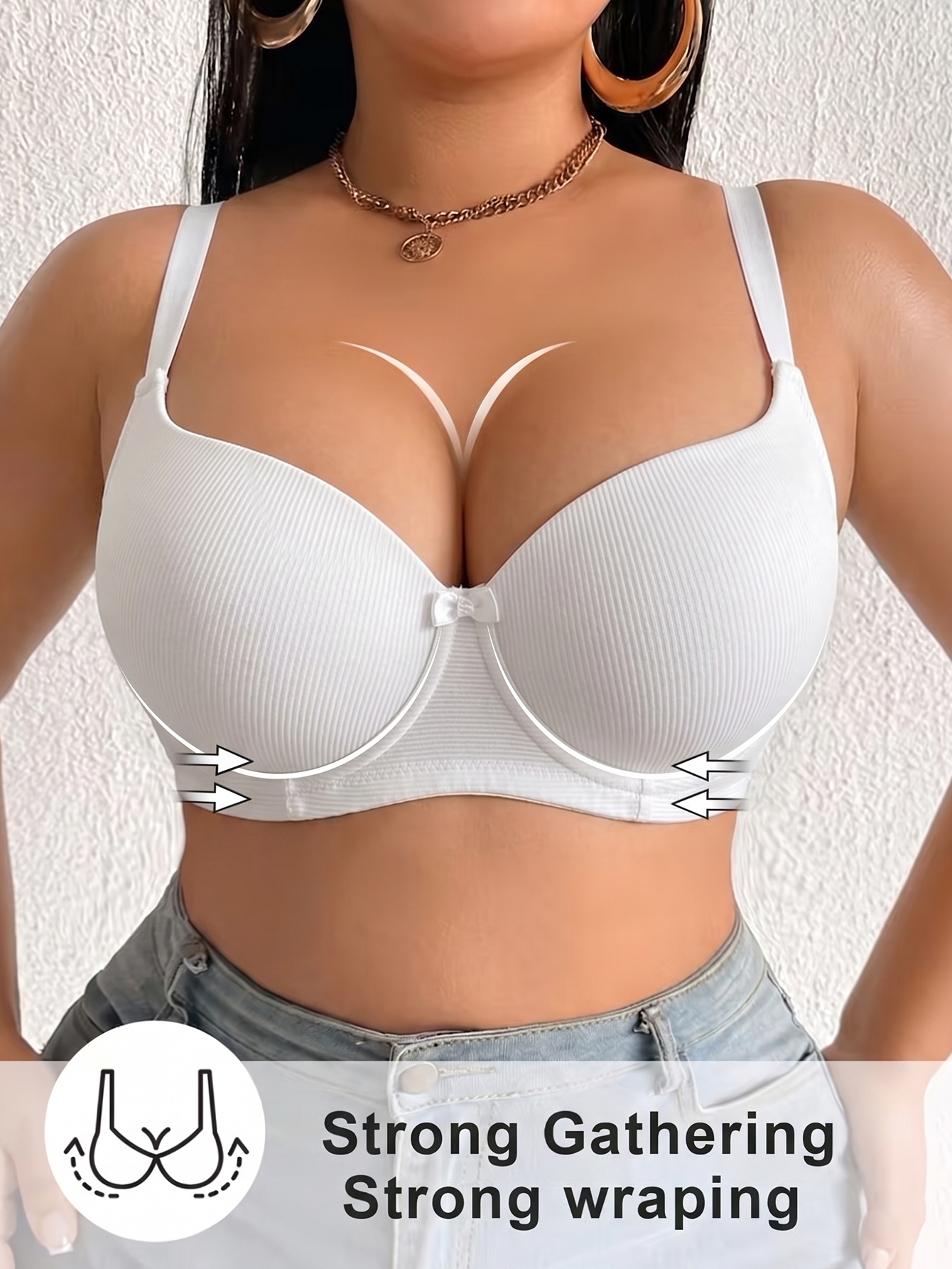 Plus Size Women Bra Thin Cup U - Push Up Bra Padded 评论和价格