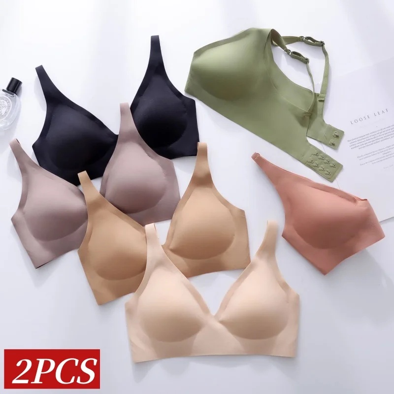 2Pcs/Set Seamless Bras For Wom - Bralette Wireless Soft 评论和价格