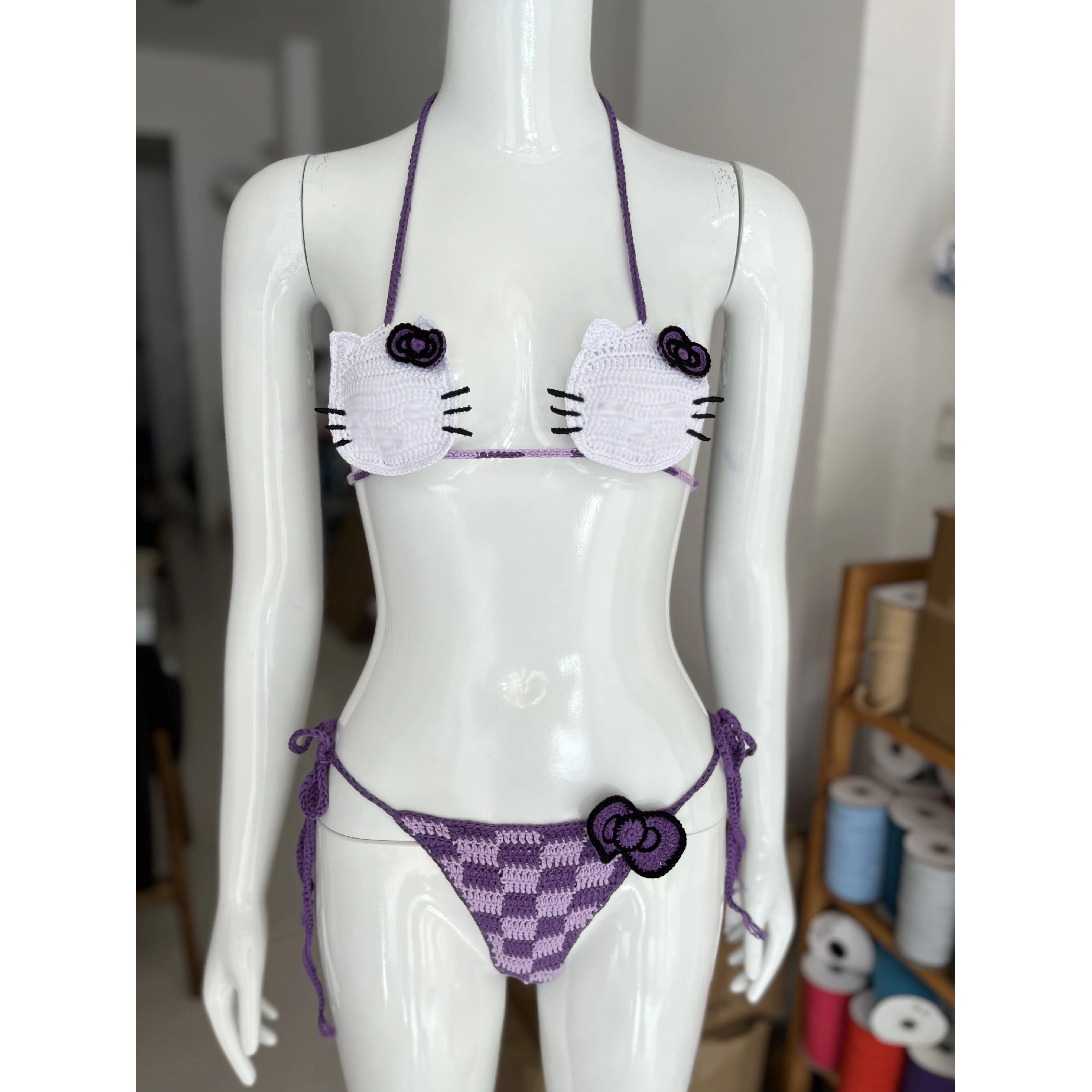 Hello Kitty Bikini Set Lady's  - Thong Bikini Women 评论和价格
