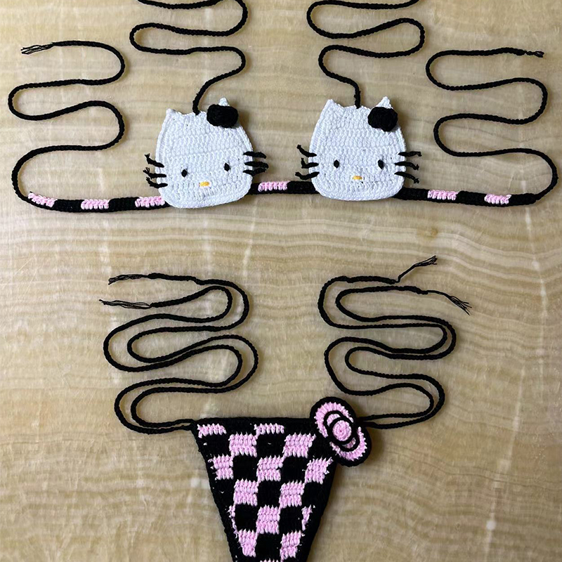 Hello Kitty Bikini Set Lady's  - Thong Bikini Women 评论和价格