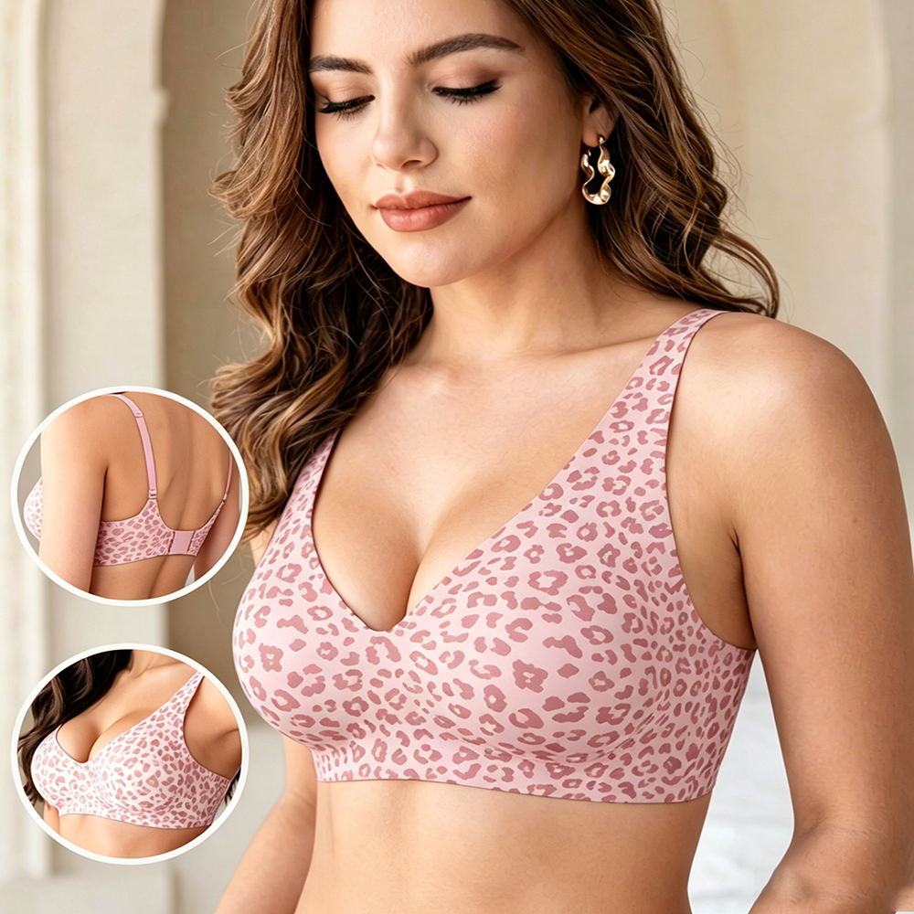 1Pcs Leopard Print Seamless Wi - Bralette Wireless Soft 评论和价格