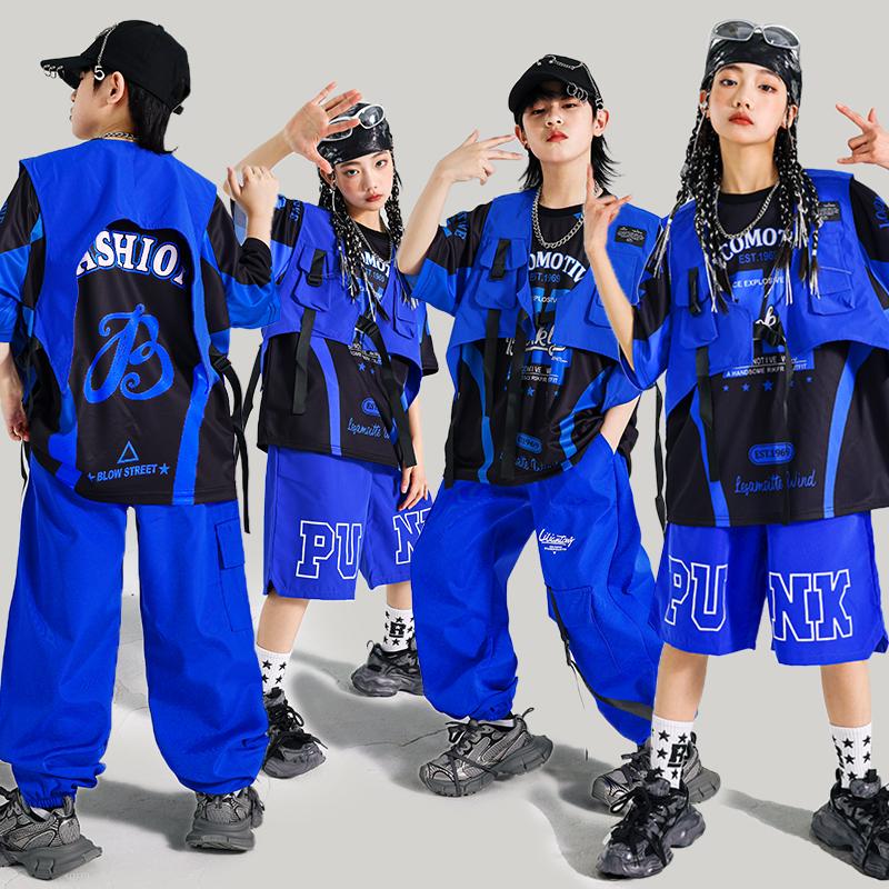 Boys Hip Hop Blue T-shirt Carg - Boyshort Underwear 评论和价格