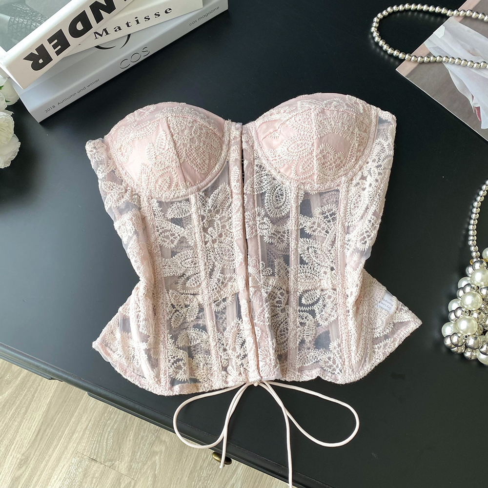 Floral Embroidery Sexy Club Co - Strapless Bra Backless 评论和价格