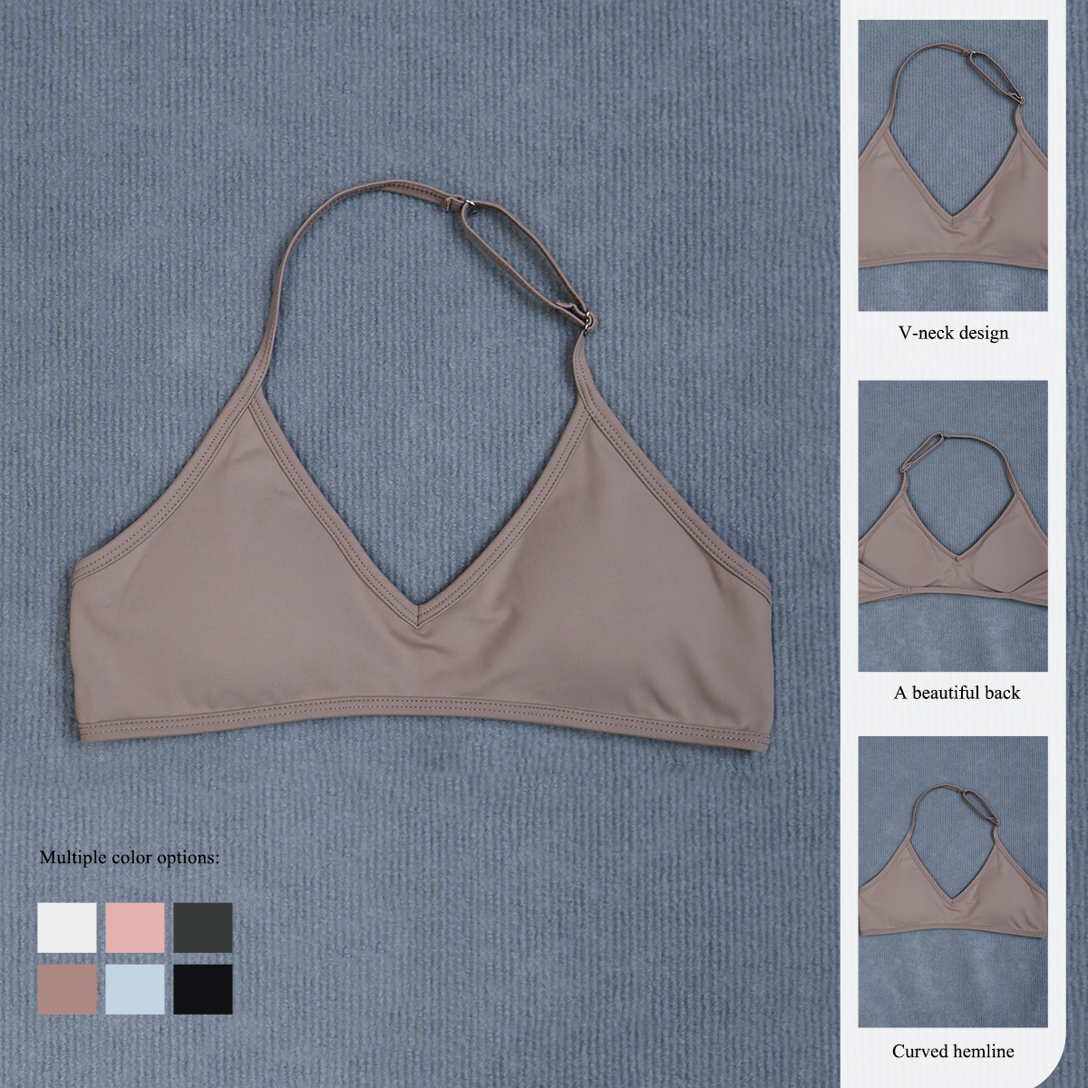 Women's Summer Halter Neck Pad - Sports Bra High Impact 评论和价格