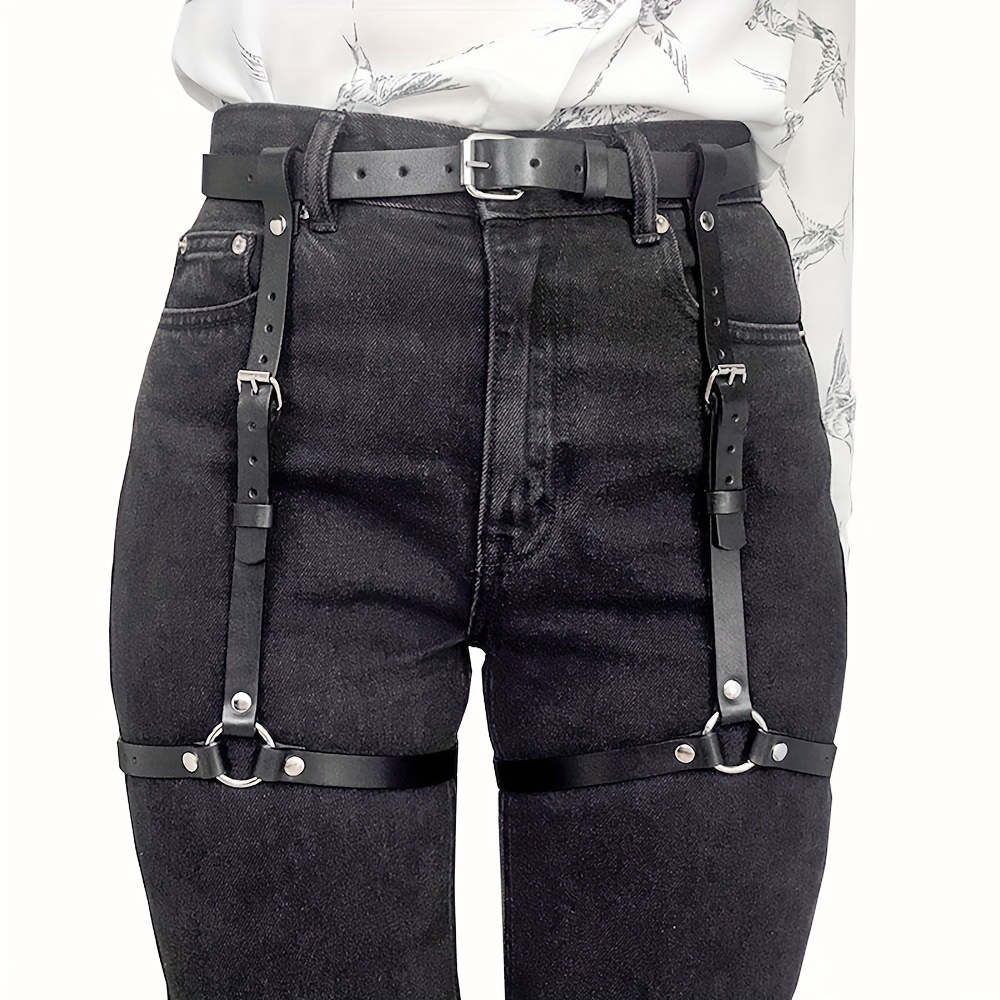 Oth Punk PU Leather Full Waist - Garter Belt Set 评论和价格