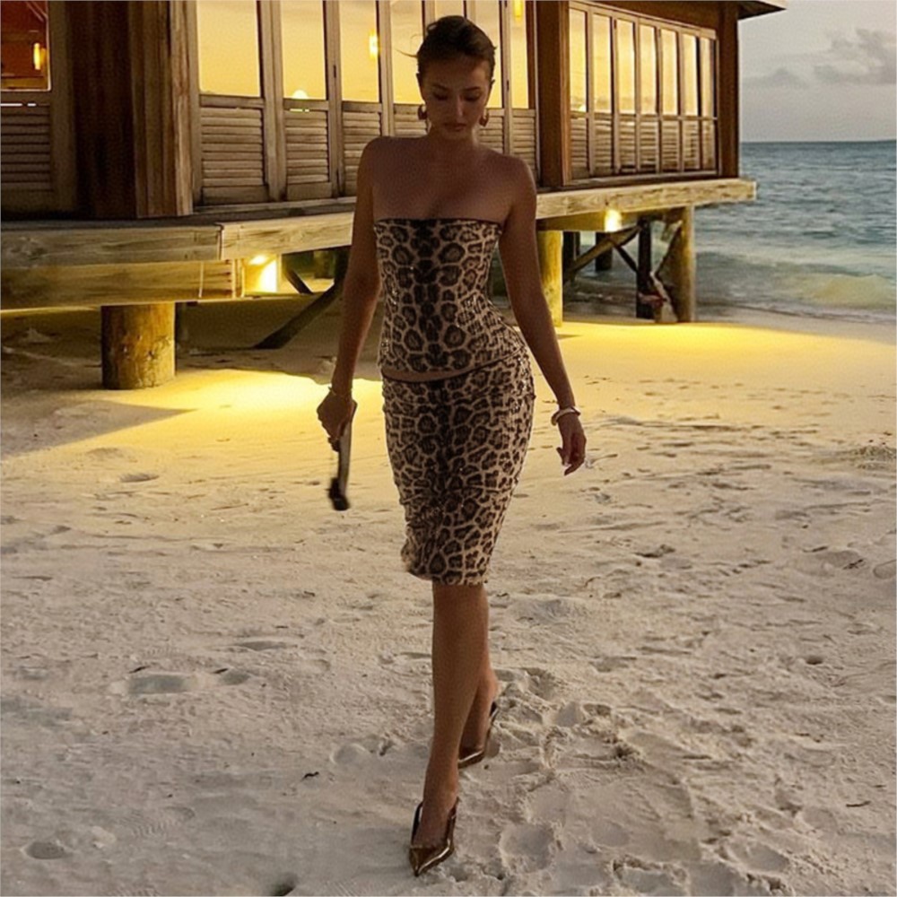 Woman 2 Piece Set Outfit Sexy  - Strapless Bra Backless 评论和价格